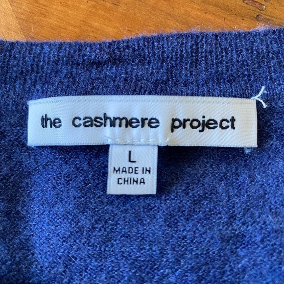 The Cashmere Project Blue 100% Fine Cashmere Sweater, EUC - Picture 3 of 5